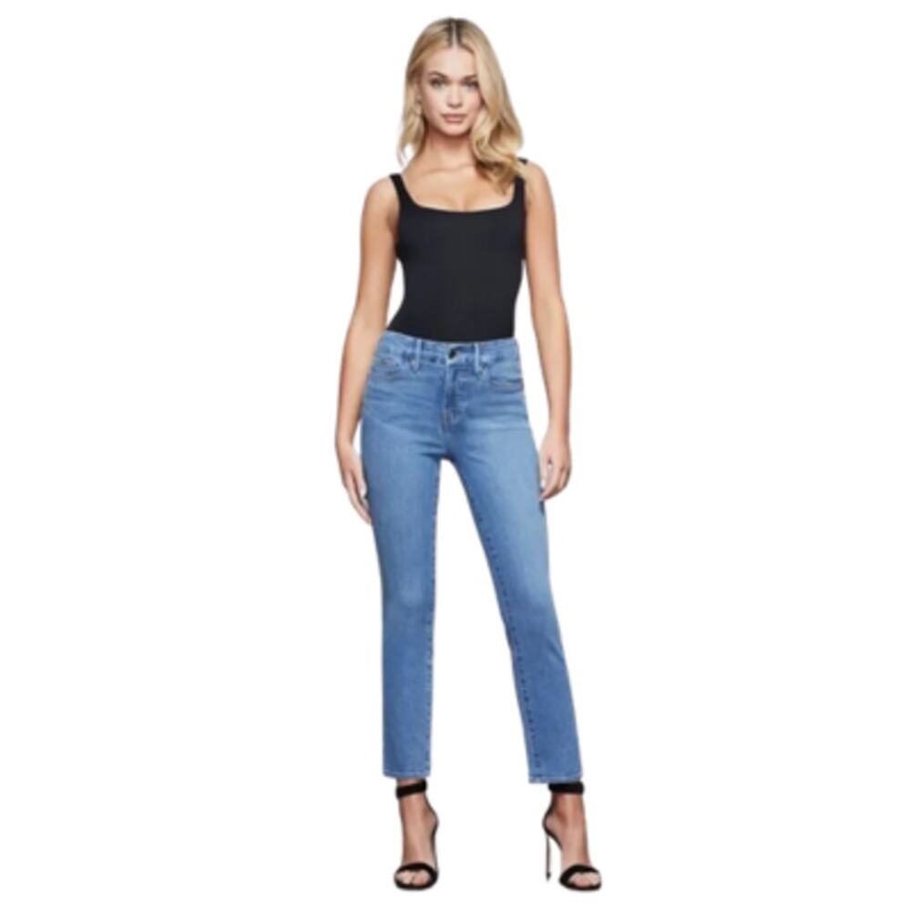Good American Good Straight Jeans Straight Leg Ankle Jean Blue450 Size 8 / 29